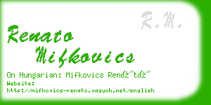 renato mifkovics business card